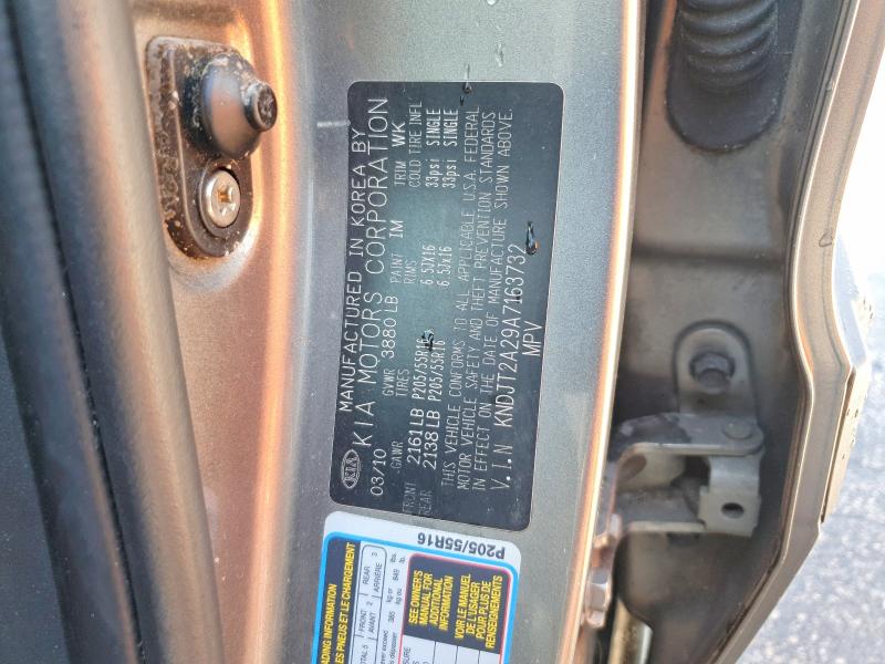 58687336 :رقم المزاد ، KNDJT2A29A7163732 vin ، 2010 Kia Soul مزاد بيع