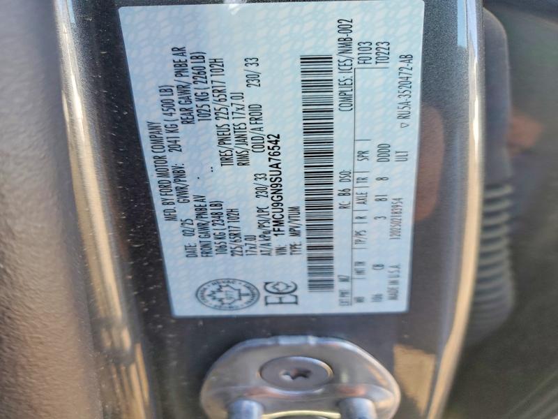 55109786 :رقم المزاد ، 1FMCU9GN9SUA76542 vin ، 2025 Ford Escape مزاد بيع