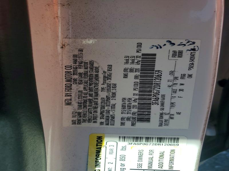 Aukcja sprzedaży 2013 Ford Fusion, vin: 3FA6P0G72DR120659, numer aukcji: 56994496