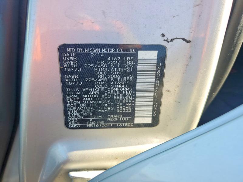 Aukcja sprzedaży 2014 Nissan Juke, vin: JN8DF5MV6ET150322, numer aukcji: 58512526