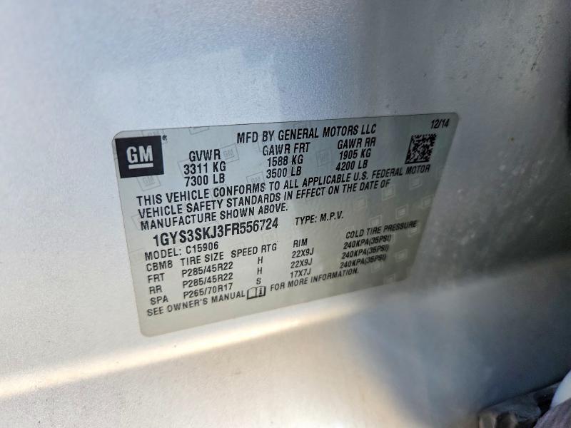 Продаж на аукціоні авто 2015 Cadillac Escalade, vin: 1GYS3SKJ3FR556724, номер лоту: 85609955