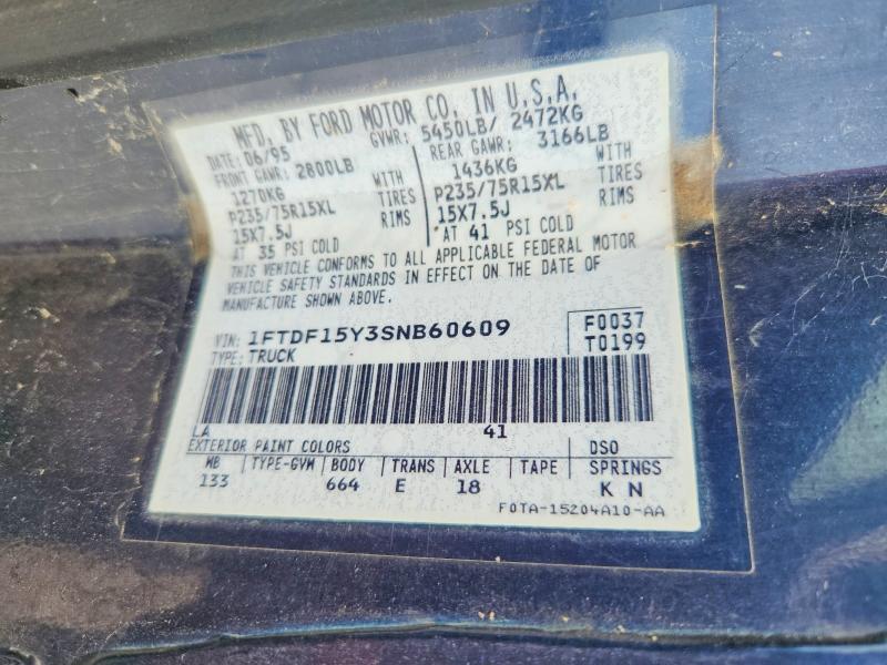 Aukcja sprzedaży 1995 Ford F150, vin: 1FTDF15Y3SNB60609, numer aukcji: 56046576