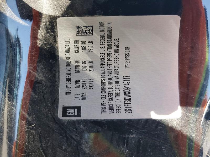 56065136 :رقم المزاد ، 2G1FT3DWXD9149117 vin ، 2013 Chevrolet Camaro مزاد بيع