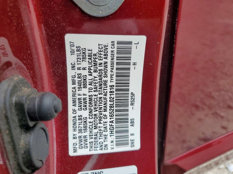 Продаж на аукціоні авто 2008 Honda Civic, vin: 1HGFA16528L021816, номер лоту: 57072446