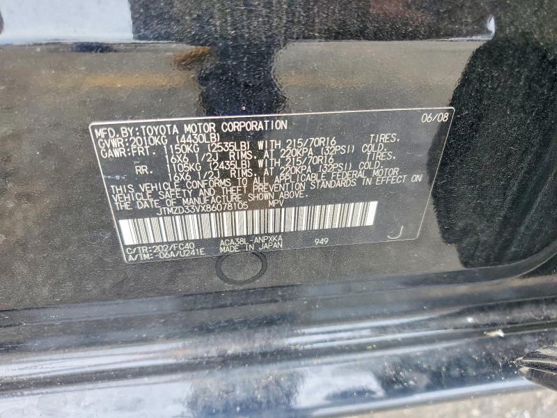 Продажа на аукционе авто 2008 Toyota Rav4, vin: JTMZD33VX86078105, номер лота: 56650346
