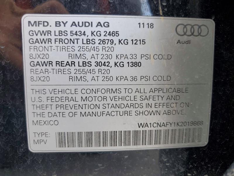 Продажа на аукционе авто 2019 Audi Q5, vin: WA1CNAFY1K2019868, номер лота: 56761926