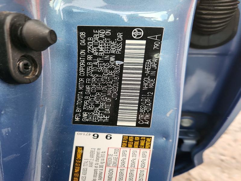 Auction sale of the 2008 Toyota Prius, vin: JTDKB20U187783060, lot number: 55878706