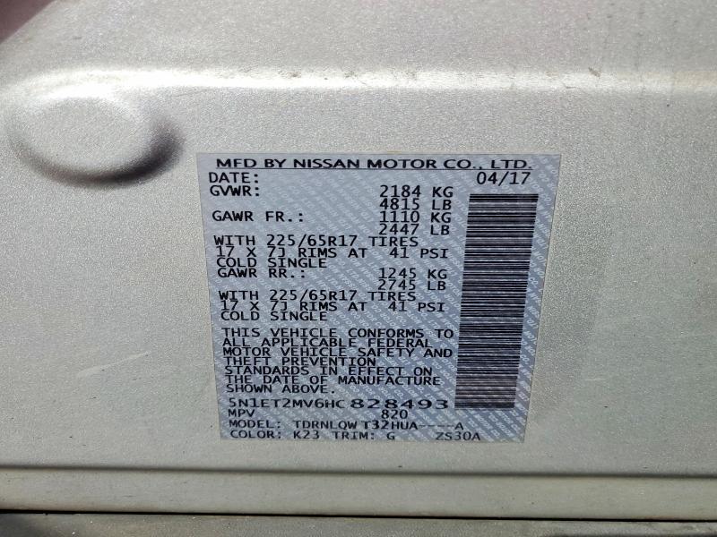 Продажа на аукционе авто 2017 Nissan Rogue Hybrid, vin: 5N1ET2MV6HC828493, номер лота: 56613246