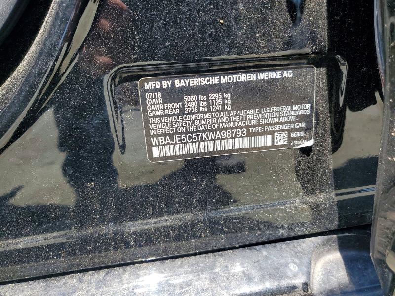 56453286 :رقم المزاد ، WBAJE5C57KWA98793 vin ، 2019 Bmw 540 مزاد بيع