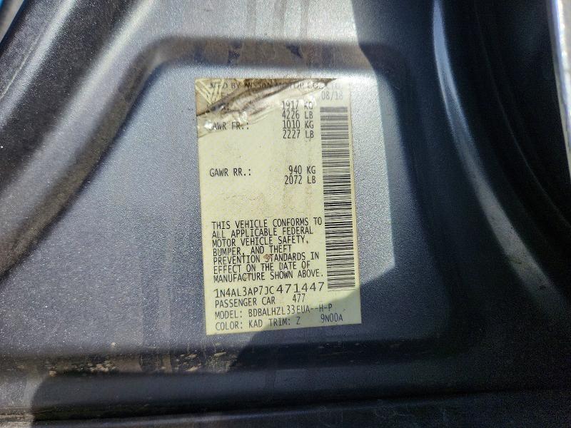 Aukcja sprzedaży 2018 Nissan Altima, vin: 1N4AL3AP7JC471447, numer aukcji: 58518136