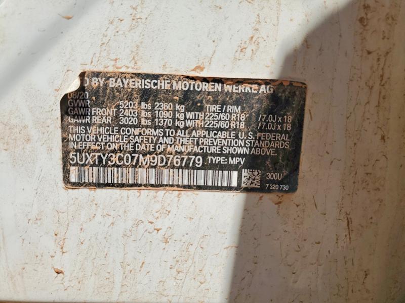 Продаж на аукціоні авто 2021 Bmw X3, vin: 5UXTY3C07M9D76779, номер лоту: 57584776