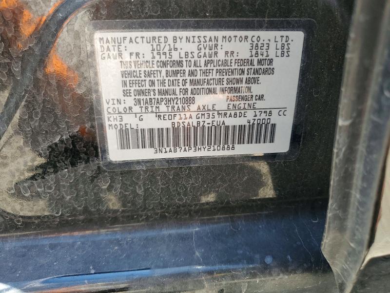 Aukcja sprzedaży 2017 Nissan Sentra, vin: 3N1AB7AP3HY210888, numer aukcji: 57187546