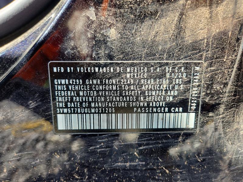 Aukcja sprzedaży 2020 Volkswagen Jetta, vin: 3VW5T7BU0LM031205, numer aukcji: 58097146