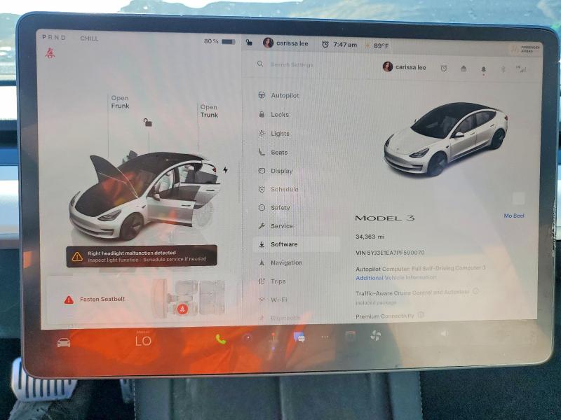 Продаж на аукціоні авто 2023 Tesla Model 3, vin: 5YJ3E1EA7PF590070, номер лоту: 55631136