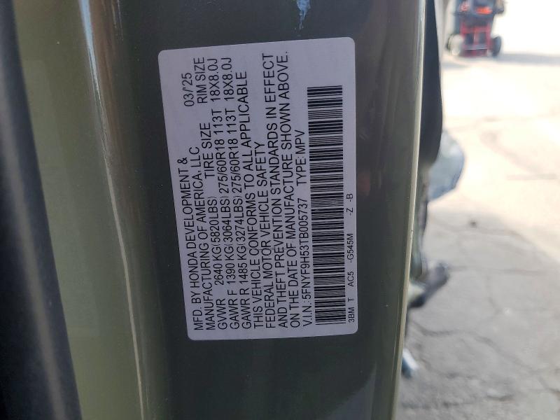 Продаж на аукціоні авто 2026 Honda Passport, vin: 5FNYF9H53TB005737, номер лоту: 58828126