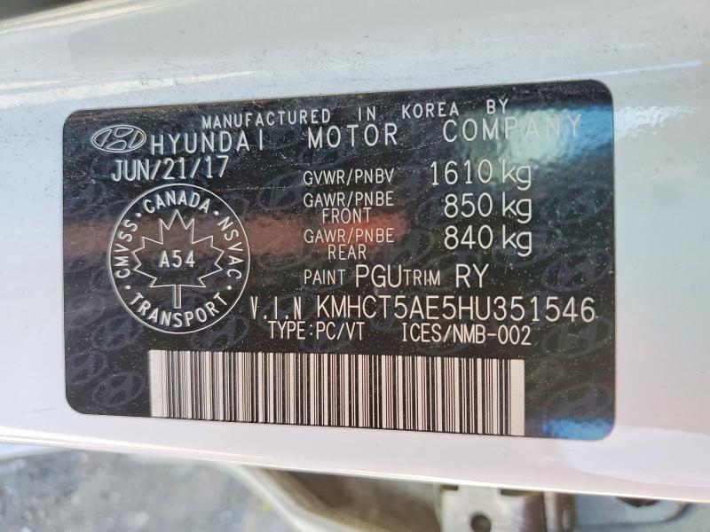 55044246 :رقم المزاد ، KMHCT5AE5HU351546 vin ، 2017 Hyundai Accent مزاد بيع