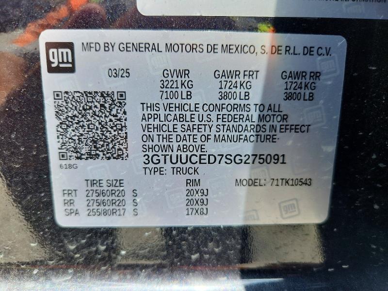 56470396 :رقم المزاد ، 3GTUUCED7SG275091 vin ، 2025 Gmc Sierra مزاد بيع