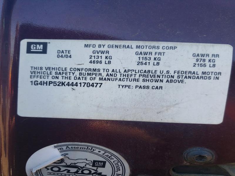Aukcja sprzedaży 2004 Buick Lesabre, vin: 1G4HP52K444170477, numer aukcji: 55453386