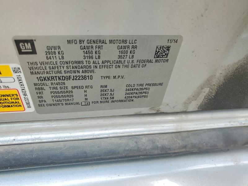 56785806 :رقم المزاد ، 1GKKRTKD9FJ223810 vin ، 2015 Gmc Acadia مزاد بيع