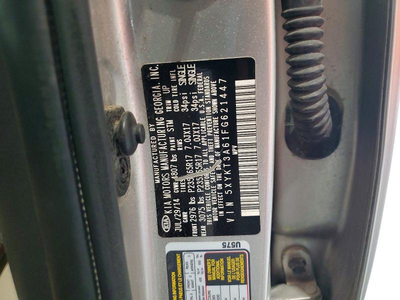 57781696 :رقم المزاد ، 5XYKT3A61FG621447 vin ، 2015 Kia Sorento مزاد بيع