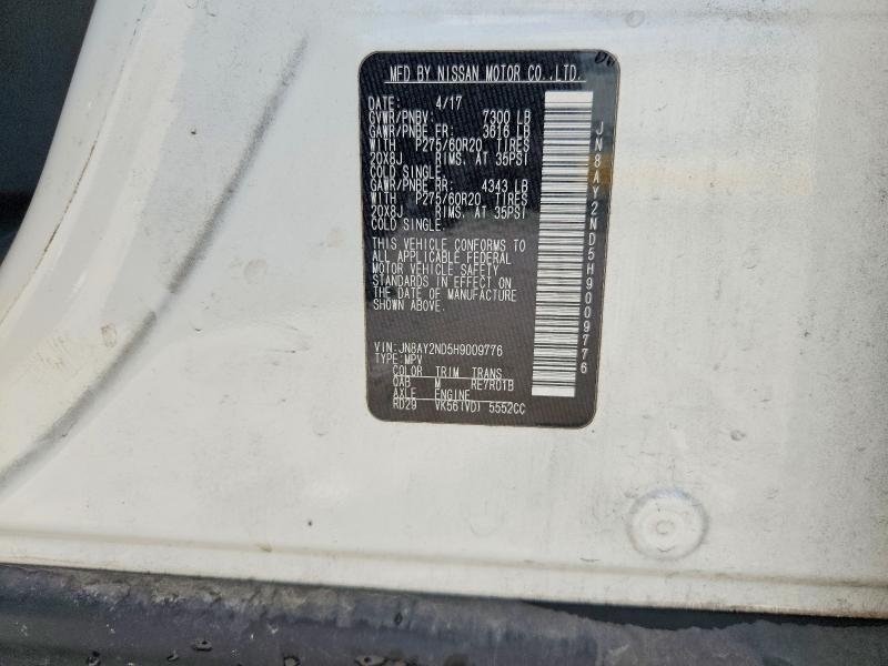 Aukcja sprzedaży 2017 Nissan Armada, vin: JN8AY2ND5H9009776, numer aukcji: 58375366