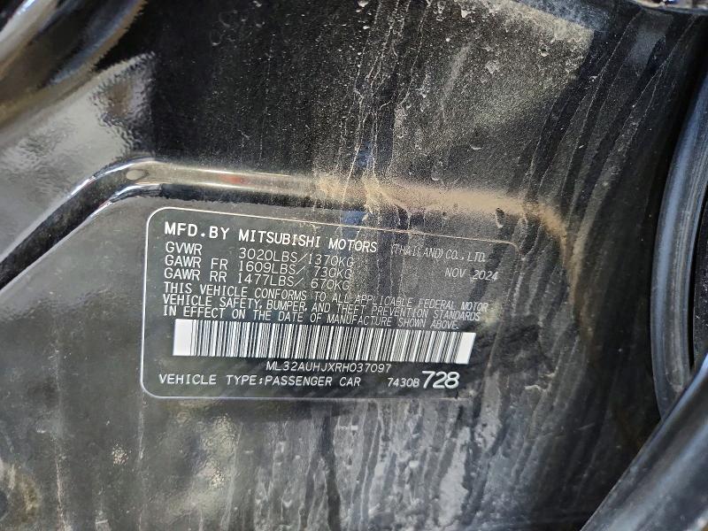 Aukcja sprzedaży 2024 Mitsubishi Mirage, vin: ML32AUHJXRH037097, numer aukcji: 55852756