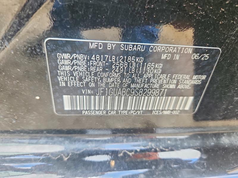 Aukcja sprzedaży 2025 Subaru Impreza, vin: JF1GUABC9S8299871, numer aukcji: 58961016
