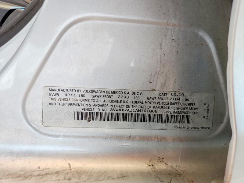 57222156 :رقم المزاد ، 3VWAX7AJ1AM101866 vin ، 2010 Volkswagen Jetta مزاد بيع