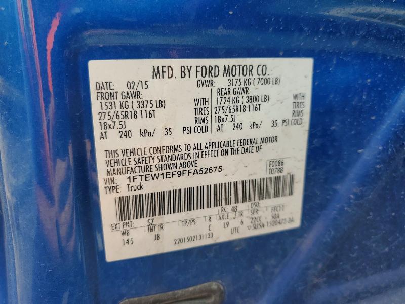 Продаж на аукціоні авто 2015 Ford F150, vin: 1FTEW1EF9FFA52675, номер лоту: 57519936