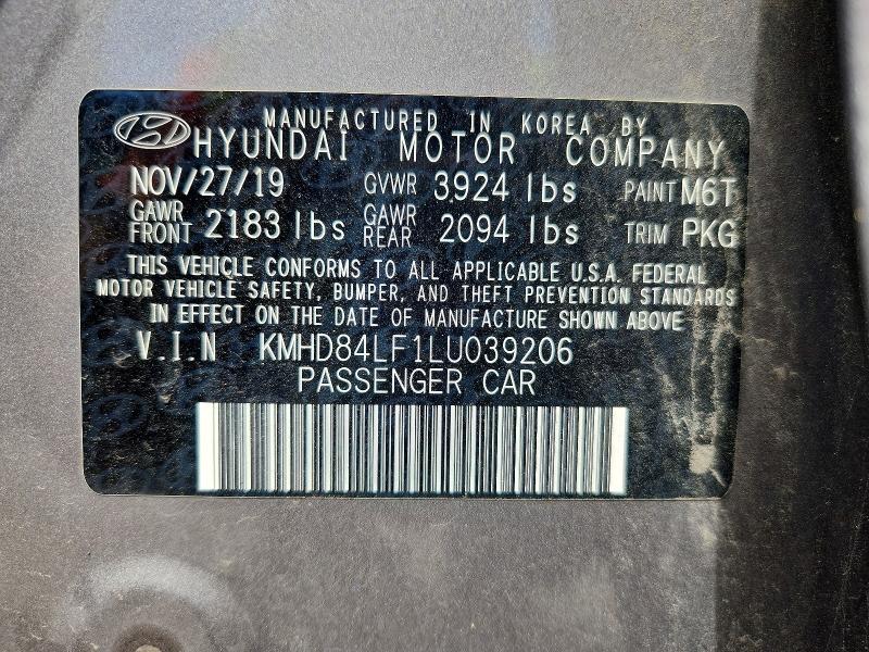 Продажа на аукционе авто 2020 Hyundai Elantra, vin: KMHD84LF1LU039206, номер лота: 57296446