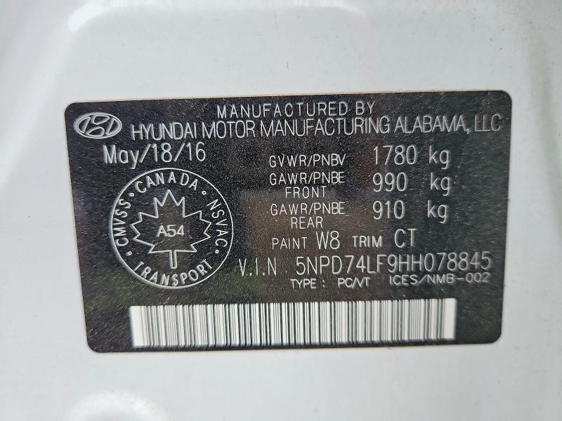 Продажа на аукционе авто 2017 Hyundai Elantra, vin: 5NPD74LF9HH078845, номер лота: 55669956