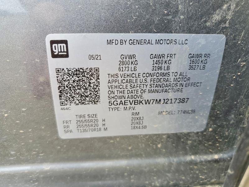 Продажа на аукционе авто 2021 Buick Enclave, vin: 5GAEVBKW7MJ217387, номер лота: 58600656
