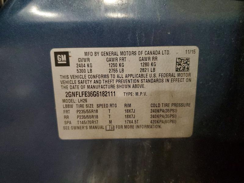 Aukcja sprzedaży 2016 Chevrolet Equinox, vin: 2GNFLFE36G6182111, numer aukcji: 56481776