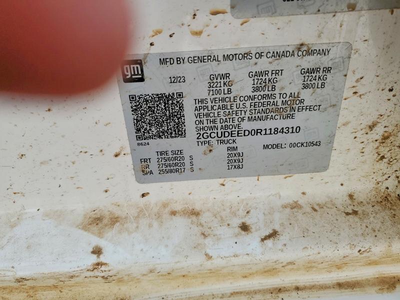 56843786 :رقم المزاد ، 2GCUDEED0R1184310 vin ، 2024 Chevrolet Silverado مزاد بيع