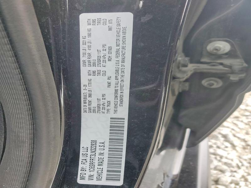 Aukcja sprzedaży 2020 Ram 1500, vin: 1C6SRFRT3LN322838, numer aukcji: 59172116