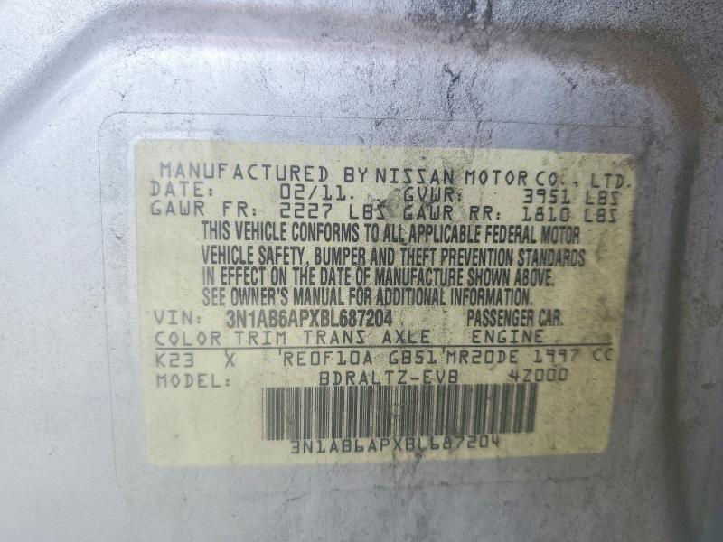 Aukcja sprzedaży 2011 Nissan Sentra, vin: 3N1AB6APXBL687204, numer aukcji: 56120606