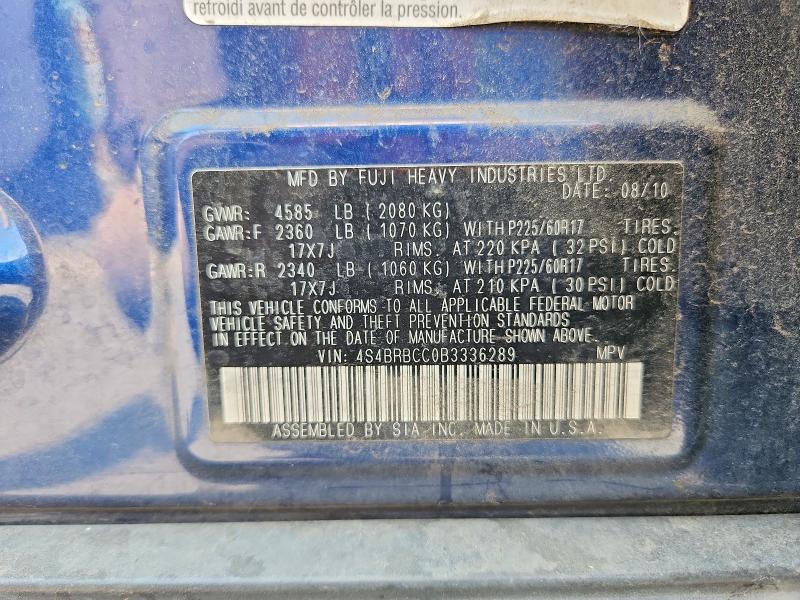 Продажа на аукционе авто 2011 Subaru Outback, vin: 4S4BRBCC0B3336289, номер лота: 57656696