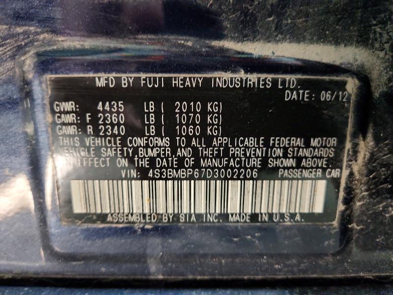 Продажа на аукционе авто 2013 Subaru Legacy, vin: 4S3BMBP67D3002206, номер лота: 57486066