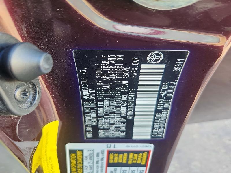 56965856 :رقم المزاد ، 4T1BK1EB3HU250819 vin ، 2017 Toyota Avalon مزاد بيع
