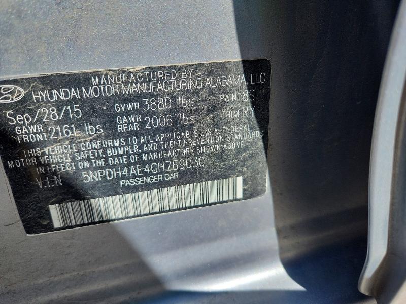 Продаж на аукціоні авто 2016 Hyundai Elantra, vin: 5NPDH4AE4GH769030, номер лоту: 57214226