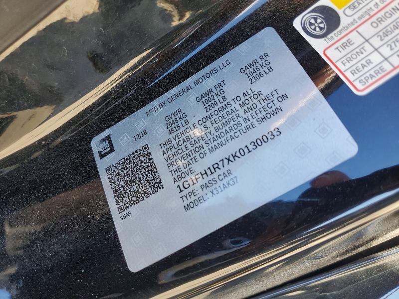 Продажа на аукционе авто 2019 Chevrolet Camaro, vin: 1G1FH1R7XK0130033, номер лота: 56063296