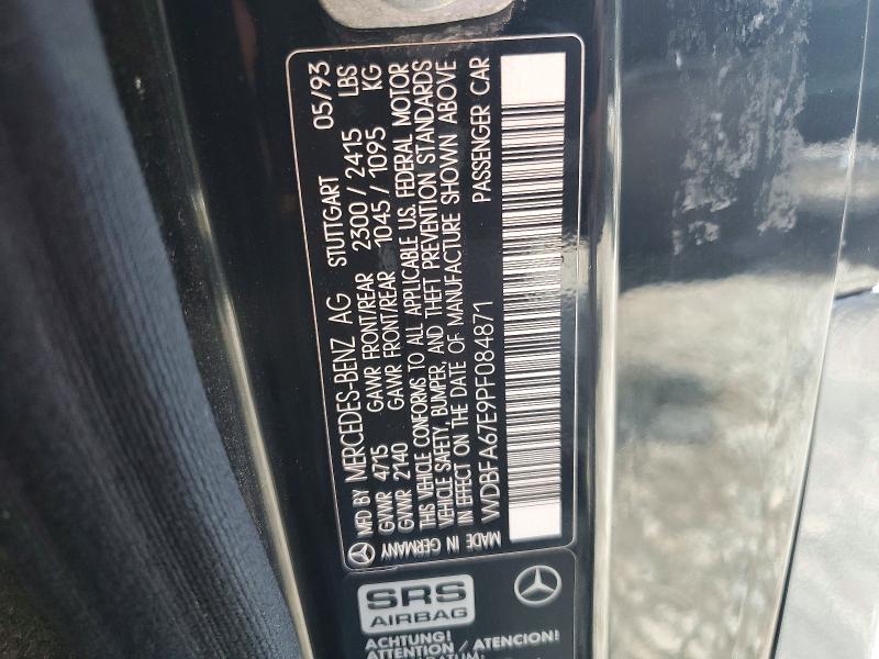 Aukcja sprzedaży 1993 Mercedes-benz 500, vin: WDBFA67E9PF084871, numer aukcji: 58070576