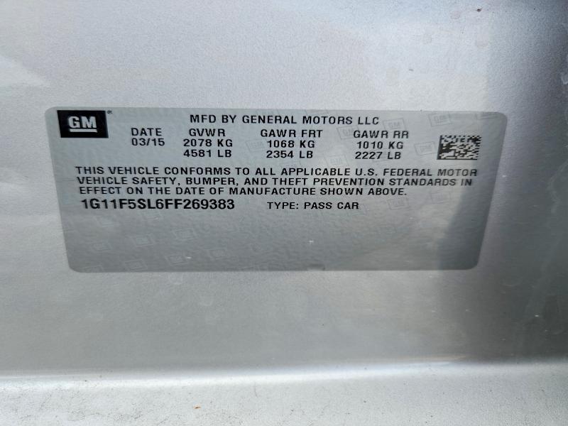 Aukcja sprzedaży 2015 Chevrolet Malibu, vin: 1G11F5SL6FF269383, numer aukcji: 56069356
