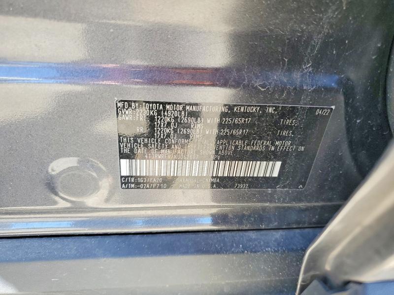 2022 Toyota Rav4 მანქანა იყიდება აუქციონზე, vin: 4T3RWRFV7NU062687, აუქციონის ნომერი: 57017816