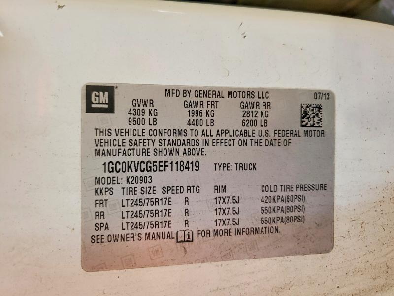 2014 Chevrolet Silverado მანქანა იყიდება აუქციონზე, vin: 1GC0KVCG5EF118419, აუქციონის ნომერი: 56934466
