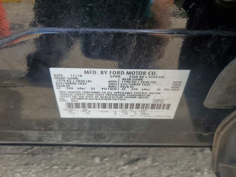 2019 Ford Edge მანქანა იყიდება აუქციონზე, vin: 2FMPK4K93KBB36762, აუქციონის ნომერი: 56645036