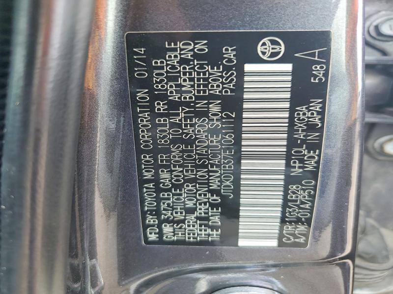 Aukcja sprzedaży 2014 Toyota Prius C, vin: JTDKDTB37E1061112, numer aukcji: 56541806