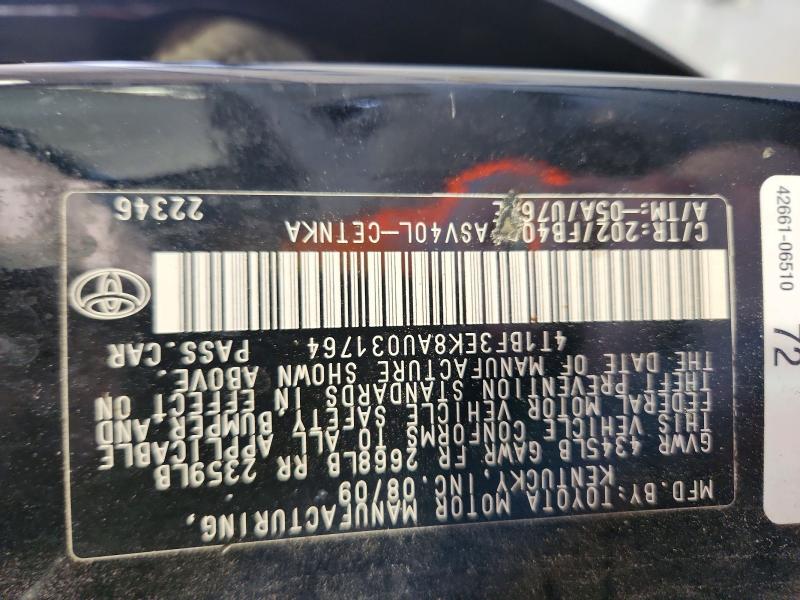 2010 Toyota Camry მანქანა იყიდება აუქციონზე, vin: 4T1BF3EK8AU031764, აუქციონის ნომერი: 55678026