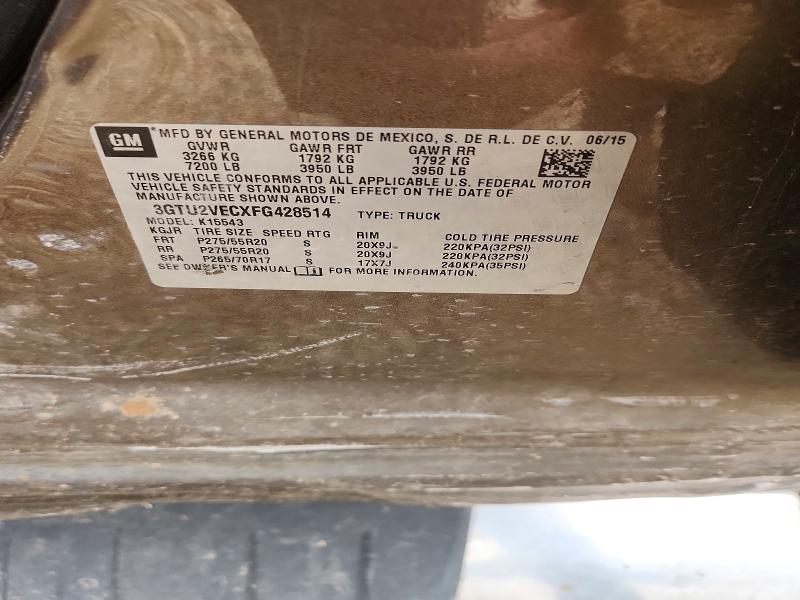 56064926 :رقم المزاد ، 3GTU2VECXFG428514 vin ، 2015 Gmc Sierra مزاد بيع