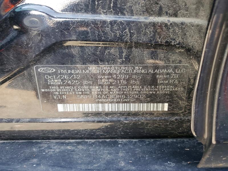 Продаж на аукціоні авто 2013 Hyundai Sonata, vin: 5NPEB4AC8DH632902, номер лоту: 41634316